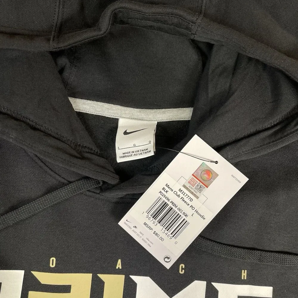 NWT‎ Nike Men's Large Coach Prime Deion Sanders 2.0 Black Pullover Hoodie